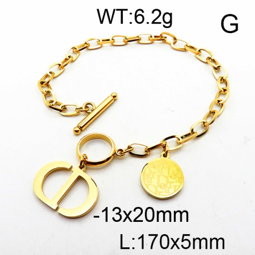 Stainless Steel Brand Bracelet-LILI230404-Br004