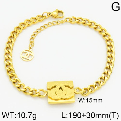 Stainless Steel Brand Bracelet-LILI230404-Br035