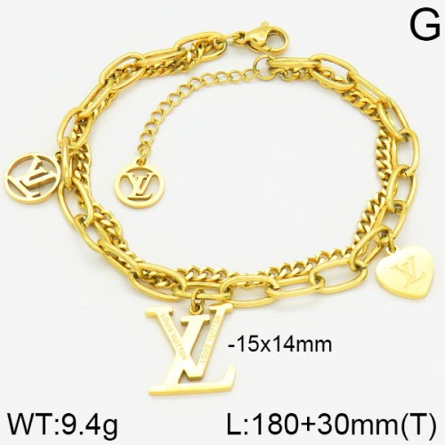 Stainless Steel Brand Bracelet-LILI230404-Br059