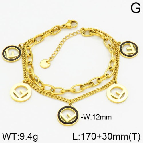 Stainless Steel Brand Bracelet-LILI230404-Br090