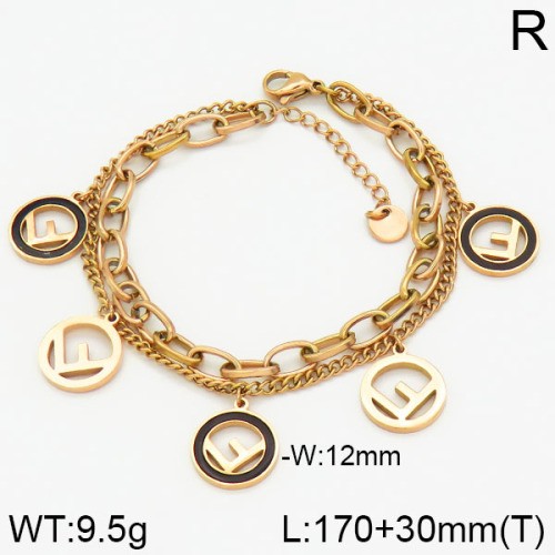 Stainless Steel Brand Bracelet-LILI230404-Br091