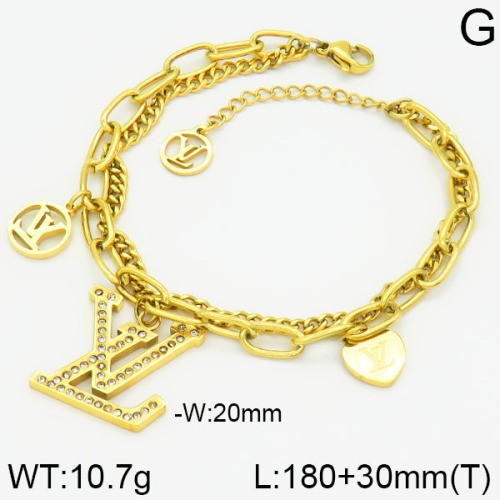 Stainless Steel Brand Bracelet-LILI230404-Br027