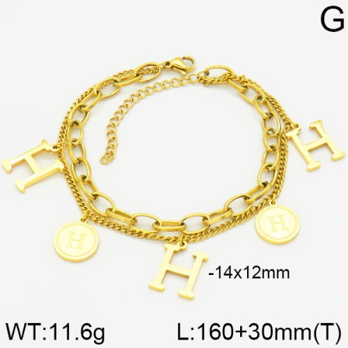 Stainless Steel Brand Bracelet-LILI230404-Br071