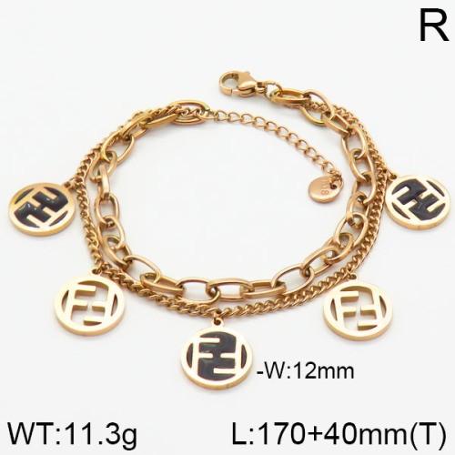 Stainless Steel Brand Bracelet-LILI230404-Br087