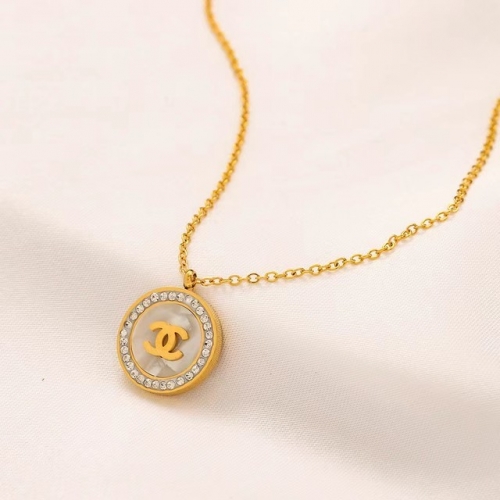 Stainless Steel Brand Necklace-YWA230404-P8.5CSSZ