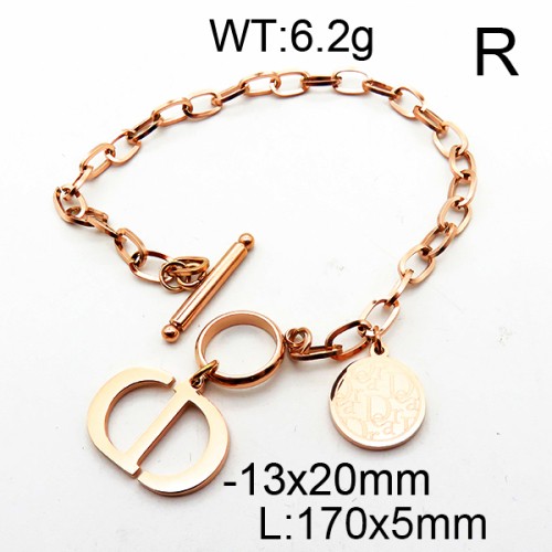 Stainless Steel Brand Bracelet-LILI230404-Br005