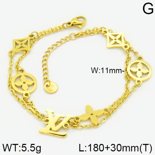 Stainless Steel Brand Bracelet-LILI230404-Br031