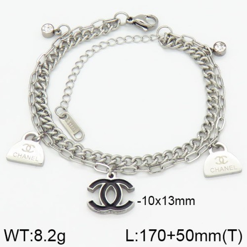 Stainless Steel Brand Bracelet-LILI230404-Br056