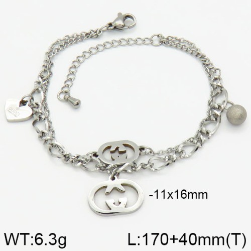 Stainless Steel Brand Bracelet-LILI230404-Br082