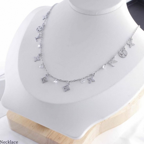 Stainless Steel Brand Necklace-ZN230410-P18NSZ