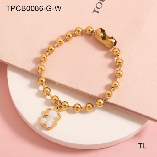 Stainless Steel TOU*S Bracelet-SN230416-TPCB0086-G-W-13