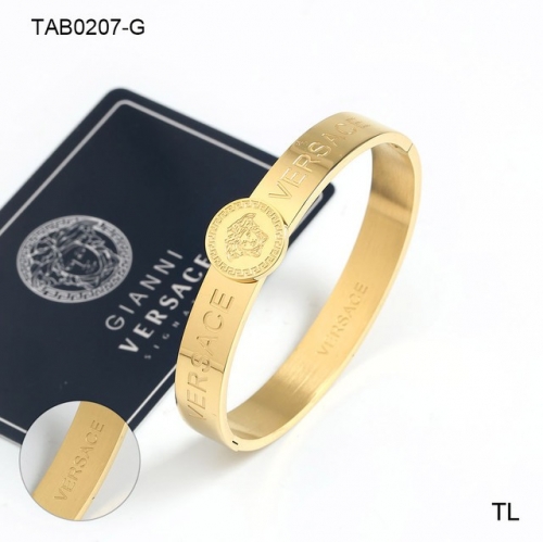 Stainless Steel Brand Bangle-SN230416-TAB0207-G-20.5