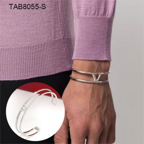 Stainless Steel Brand Bangle-SN230416-TAB8055-S-15