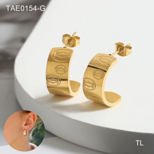 Stainless Steel Brand Earrings-SN230416-TAE0154-G-14.5