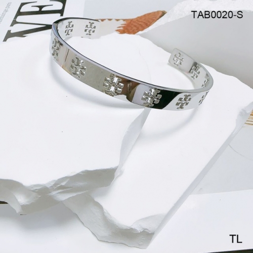 Stainless Steel Brand Bangle-SN230416-TAB0020-S-16