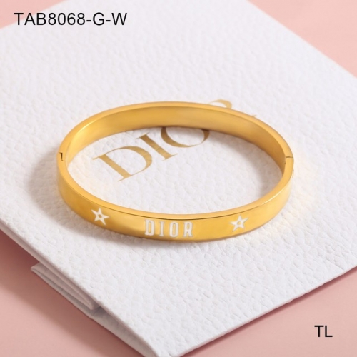 Stainless Steel Brand Bangle-SN230416-TAB8068-G-W-19.5