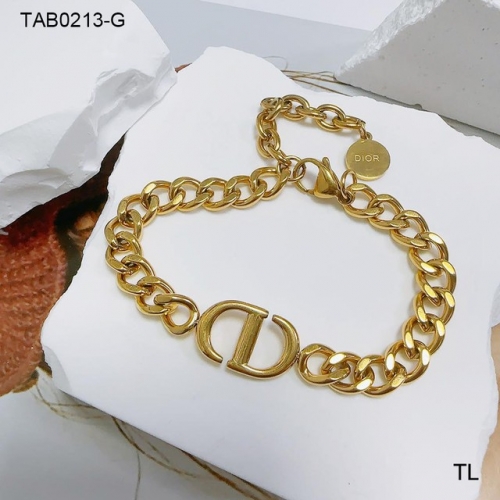 Stainless Steel Brand Bracelet-SN230416-TAB0213-G-16.5