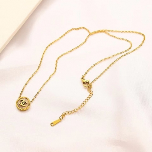 Stainless Steel Brand Necklace-YWA230421-P10S99