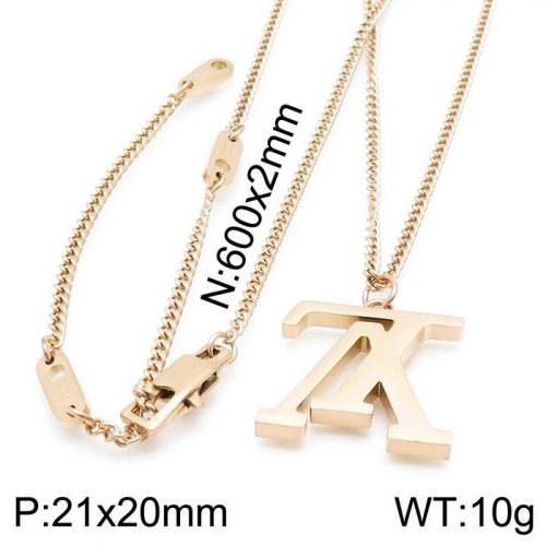 Stainless Steel Brand Necklace-DY230507-LVXL008R-19