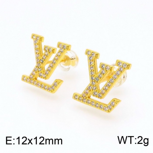 Stainless Steel Brand Earrings-DY230507-LVED001G-229-16