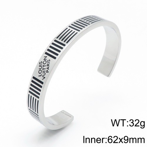 Stainless Steel Brand Bangle-DY230507-LVSL010S-314-22