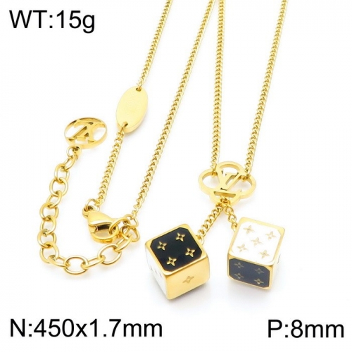 Stainless Steel Brand Necklace-DY230507-LVXL012R-20