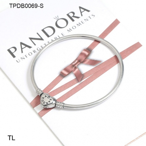 Stainless Steel Pandor*a Bangle-SN230507-TPDB0069-S-17.5