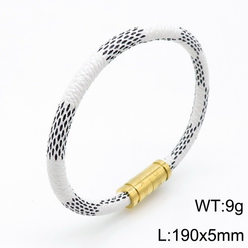 Stainless Steel Brand Bangle-DY230507-LVSS006GL-15