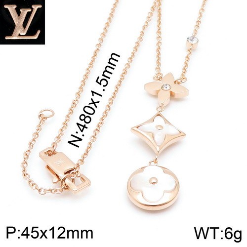 Stainless Steel Brand Necklace-DY230507-LVXL030R-22