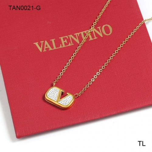 Stainless Steel Brand Necklace-SN230507-TAN0021-G-13.2