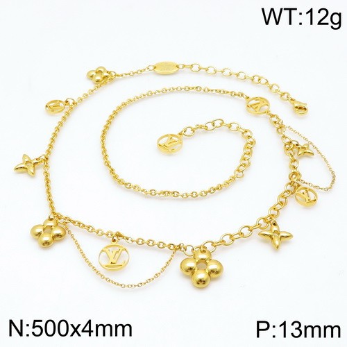 Stainless Steel Brand Necklace-DY230507-LVXL031G-27