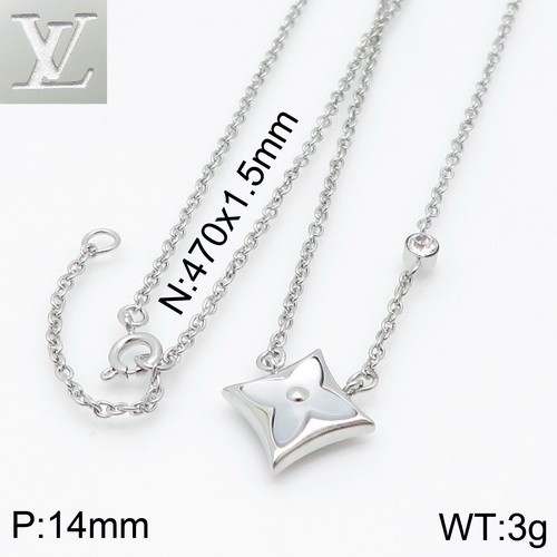 Stainless Steel Brand Necklace-DY230507-LVXL028S-17