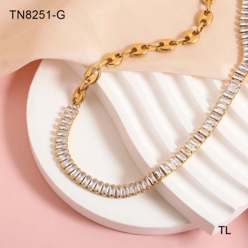 Stainless Steel Necklace-SN230507-TN8251-G-28.4