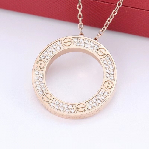 Stainless Steel Brand Necklace-DY230507-LVXL053R-24