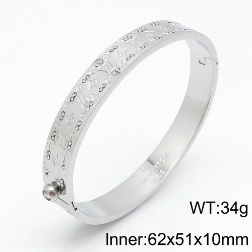 Stainless Steel Brand Bangle-DY230507-LVSL003S-429-30