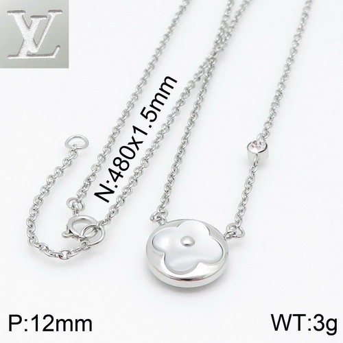 Stainless Steel Brand Necklace-DY230507-LVXL029S-17