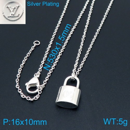 Stainless Steel Brand Necklace-DY230507-LVXL027S-16