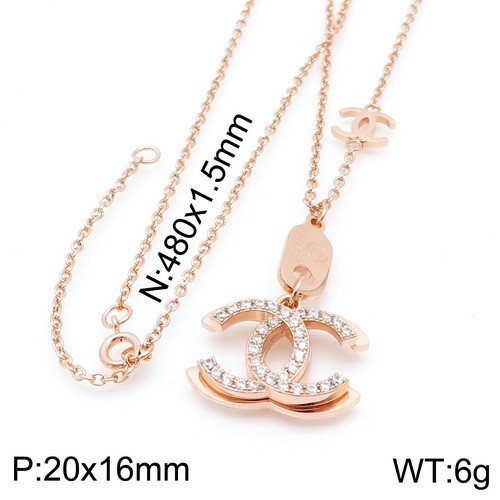 Stainless Steel Brand Necklace-DY230507-LVXL044R-20