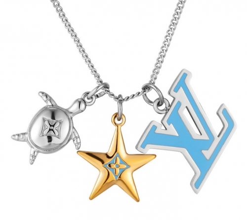 Stainless Steel Brand Necklace-DY230507-LVXL056SG-35