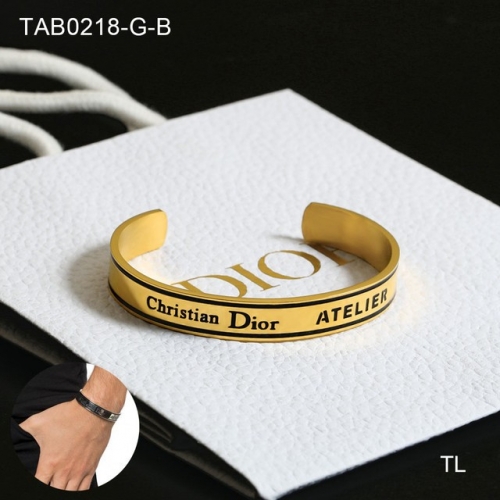 Stainless Steel Brand Bangle-SN230507-TAB0218-G-B-19.5