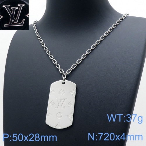 Stainless Steel Brand Necklace-DY230507-LVXL025S-25