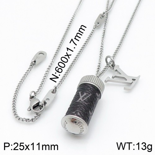 Stainless Steel Brand Necklace-DY230507-LVXL001S-257-18