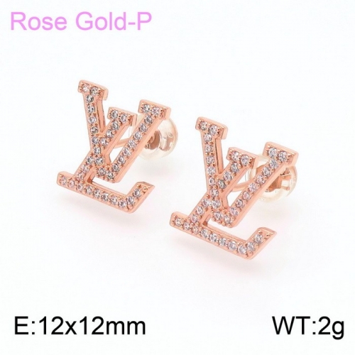 Stainless Steel Brand Earrings-DY230507-LVED001R-229-16