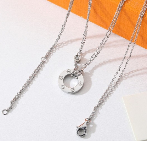 Stainless Steel Brand Necklace-DY230507-LVXL064S-214-15