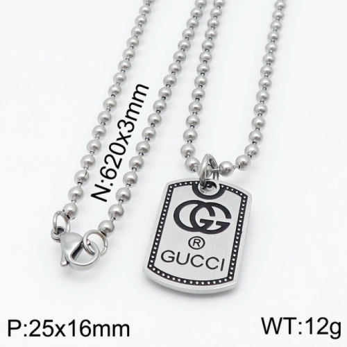 Stainless Steel Brand Necklace-DY230507-LVXL047S-16