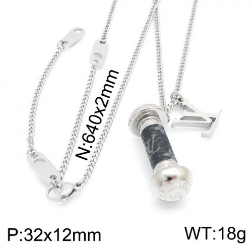 Stainless Steel Brand Necklace-DY230507-LVXL045S-26