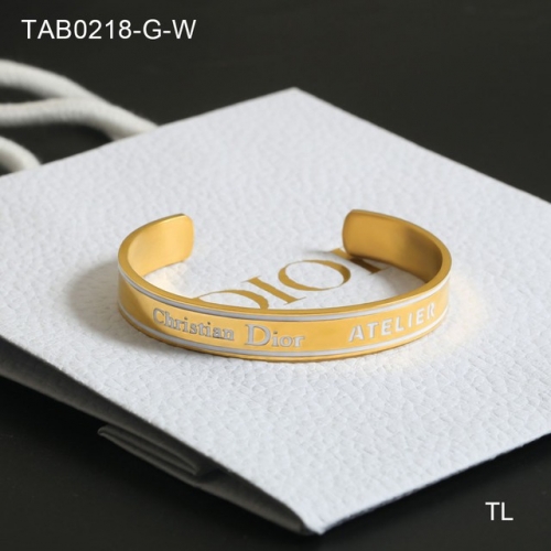 Stainless Steel Brand Bangle-SN230507-TAB0218-G-W-19.5