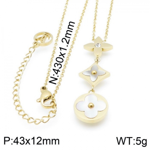 Stainless Steel Brand Necklace-DY230507-LVXL041G-19