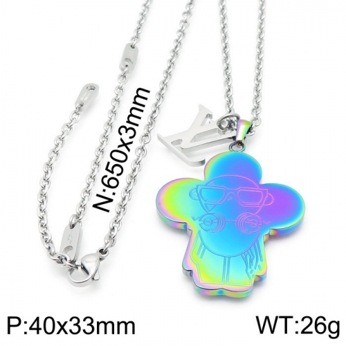 Stainless Steel Brand Necklace-DY230507-LVXL032M-20