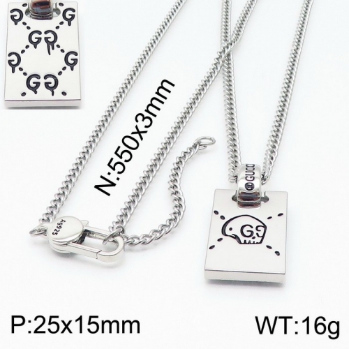 Stainless Steel Brand Necklace-DY230507-LVXL049S-24